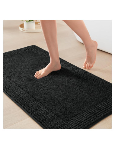 Alfombra de baño Madison Park Splendor 100% algodón 43x61 cm negra