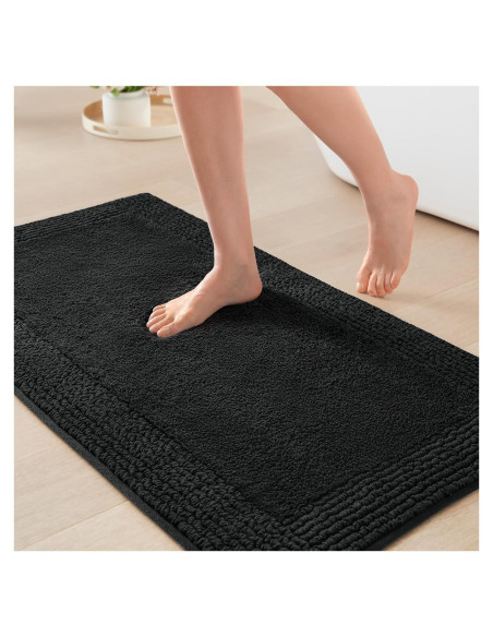 Alfombra de baño Madison Park Splendor 100% algodón 43x61 cm negra