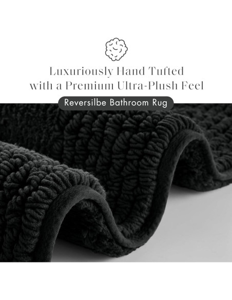 Alfombra de baño Madison Park Splendor 100% algodón 43x61 cm negra