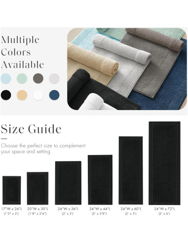 Alfombra de baño Madison Park Splendor 100% algodón 43x61 cm negra