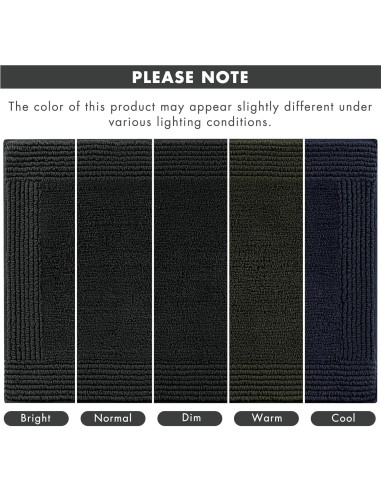 Alfombra de baño Madison Park Splendor 100% algodón 43x61 cm negra