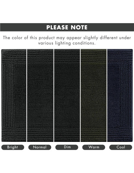 Alfombra de baño Madison Park Splendor 100% algodón 43x61 cm negra