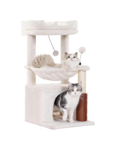 Árbol para Gatos Pawfessor 81 cm con Hamaca y Rascador Beige