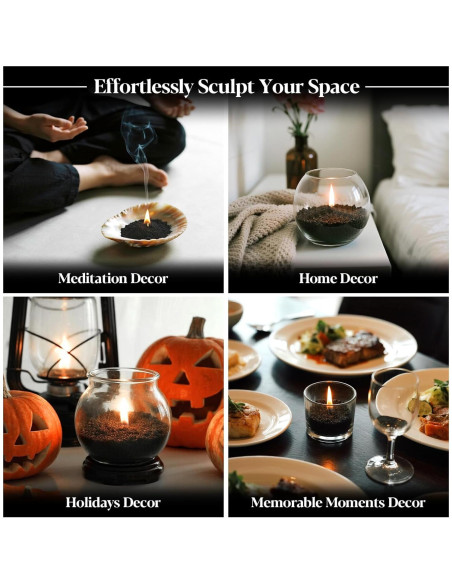 Cera de Vela Perlada Negra Sukh 450g con Mechas y Soportes