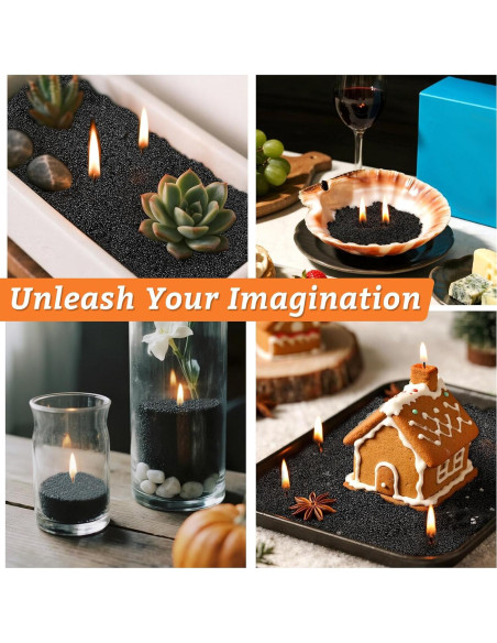 Cera de Vela Perlada Negra Sukh 450g con Mechas y Soportes