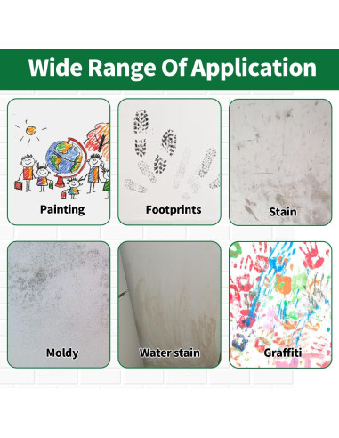 Kit de Pintura de Pared AUOMLVH 500g Blanco, Rodillo 2 en 1