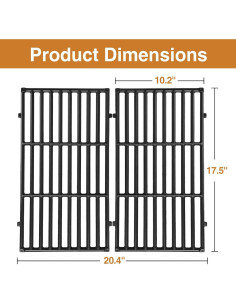 Repuestos Parrillas Weber Spirit I y II 200 - Hierro Fundido - 2 Pzas 2