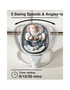 Columpio Eléctrico Yacul para Bebés 0-6 Meses, 5 Movimientos 2