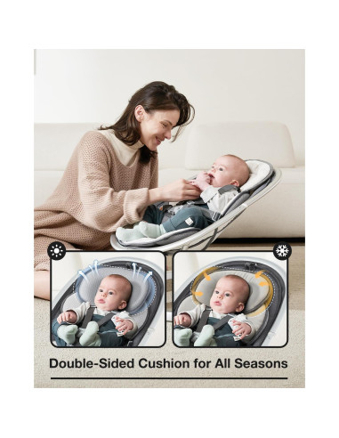 Columpio Eléctrico Yacul para Bebés 0-6 Meses, 5 Movimientos