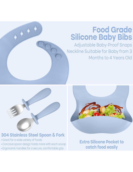 Juego de Platos y Cuencos de Acero Inoxidable Gksuu 6 Piezas Bebés