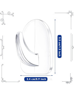 Jetec Ganchos Adhesivos Transparentes 60 Piezas 1 kg 2