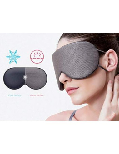 Máscara para dormir DMaos ajustable, seda de leche, negra