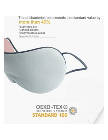 Máscara para dormir DMaos ajustable, seda de leche, negra