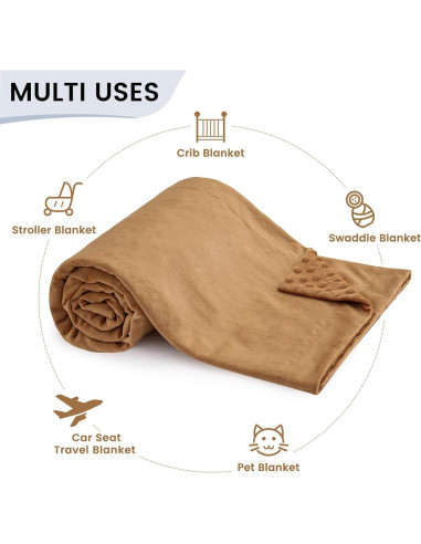 Manta Minky David's Kids 76x102 cm Color Galleta Unisex