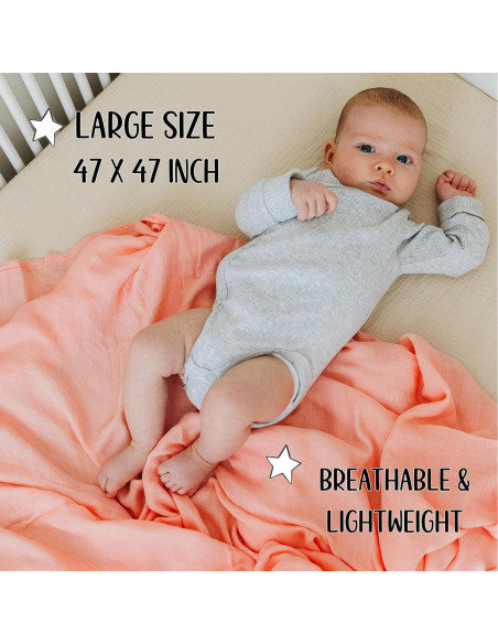 Manta de Muselina para Bebé Roo y Bear 120x120 cm 2 Piezas Perros