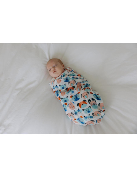 Manta de Muselina para Bebé Roo y Bear 120x120 cm 2 Piezas Perros