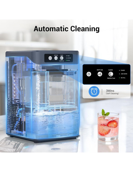 Fabricador de Hielo Nugget QAUSOU 19.96 kg/día Acero Inoxidable