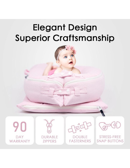 Cubierta de Nido de Bebé MEXXI para Dockatot Deluxe+ Rosa