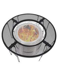 Mesa de Fuego Redonda Plegable REDCAMP 87.88 cm para Exteriores