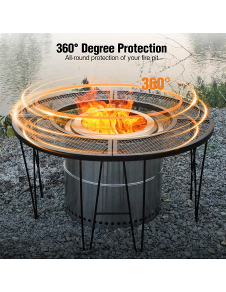 Mesa de Fuego Redonda Plegable REDCAMP 87.88 cm para Exteriores