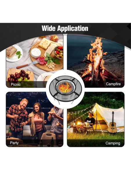 Mesa de Fuego Redonda Plegable REDCAMP 87.88 cm para Exteriores