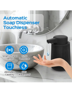 Dispensador Automático de Jabón RPMTUK 260ml Sin Contacto Negro 2