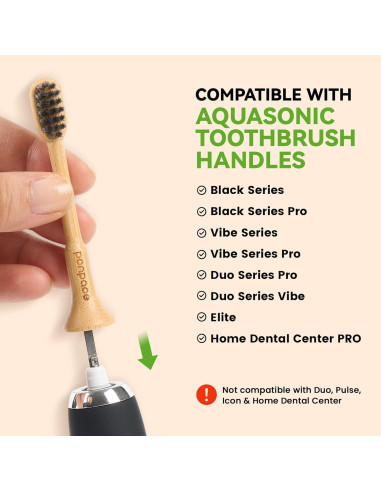 Cabezas de cepillo de dientes de bambú Ponpace, cerdas suaves