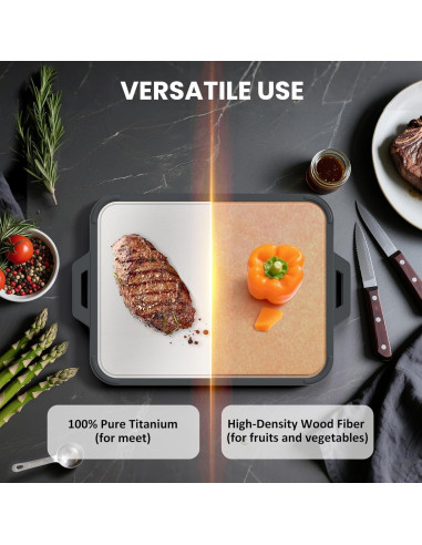 Tabla de Cortar Doble Cara Titanio GUANCI 40.64x27.94 cm