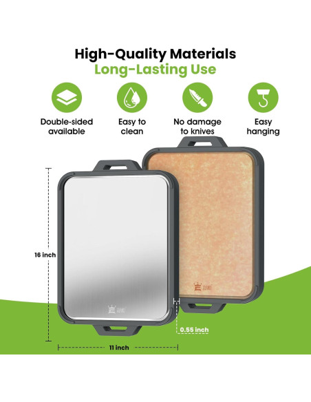 Tabla de Cortar Doble Cara Titanio GUANCI 40.64x27.94 cm