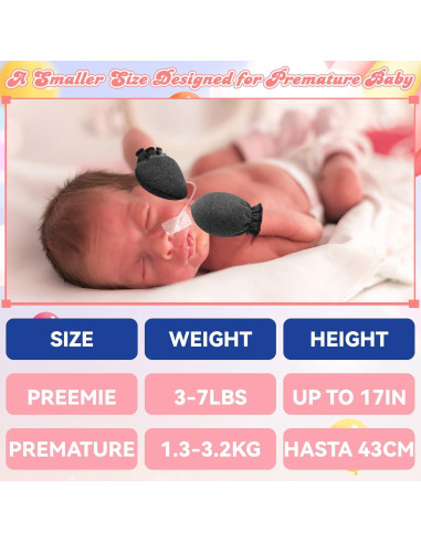 Mitones para Bebés Prematuros Vabean - 24 Pares Algodón Sin Rasguños