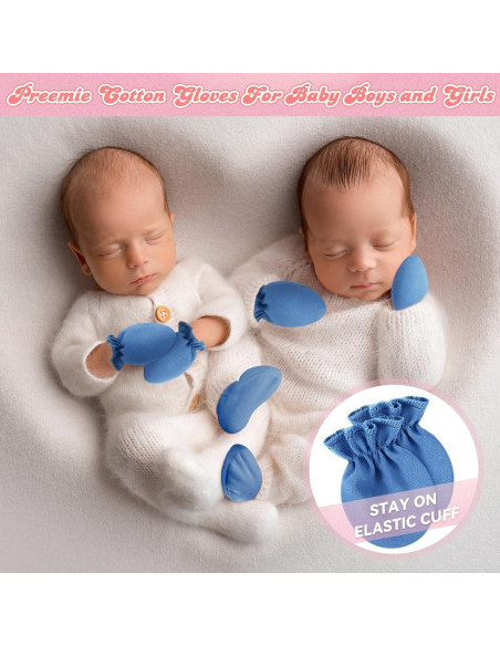 Mitones para Bebés Prematuros Vabean - 24 Pares Algodón Sin Rasguños