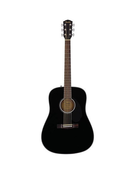 Guitarra Acústica Dreadnought Fender CD-60S Negra con Accesorios