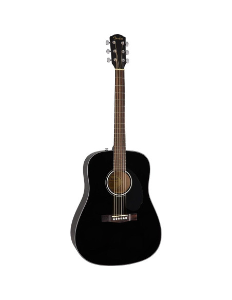 Guitarra Acústica Dreadnought Fender CD-60S Negra con Accesorios