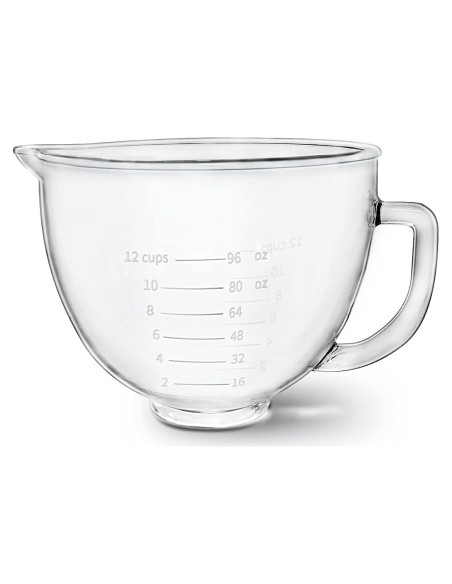 Tazón Mezclador de Vidrio Kitwanda 5 Cuartos para Batidora