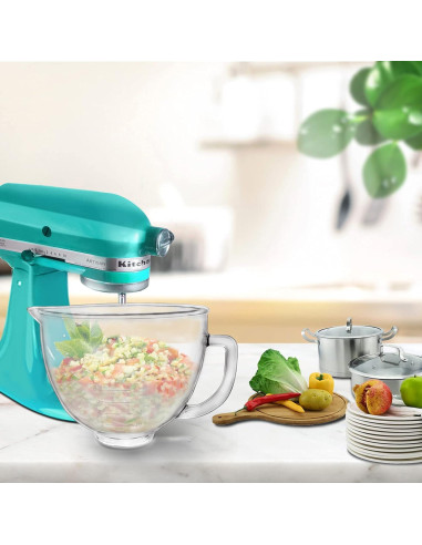 Tazón Mezclador de Vidrio Kitwanda 5 Cuartos para Batidora