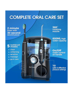 Cepillo de Dientes Eléctrico y Irrigador GLAMORORAL 600ML 10 Modos 2