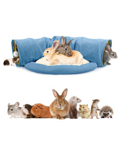 Cama túnel BWOGUE para conejos y gatos, colapsable 2 en 1