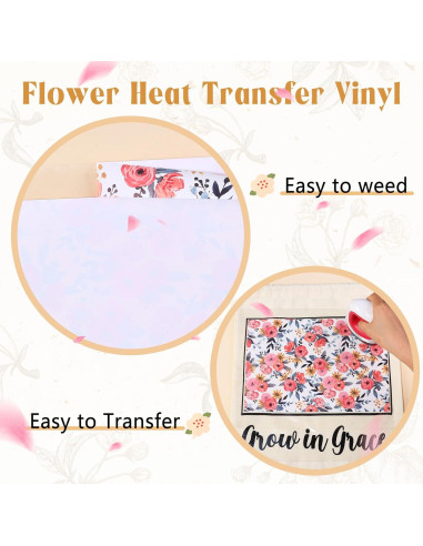 Vinilo HTV Floral 10 Hojas 30.48x25.4 cm HTVSTD