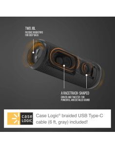 Altavoz Bluetooth JBL Flip 6 Gris + Cable USB Tipo-C 1.83m 2