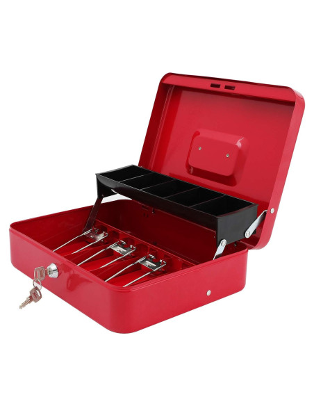 Caja de Dinero xydled con Cerradura de Llave 30x24x9 cm Roja