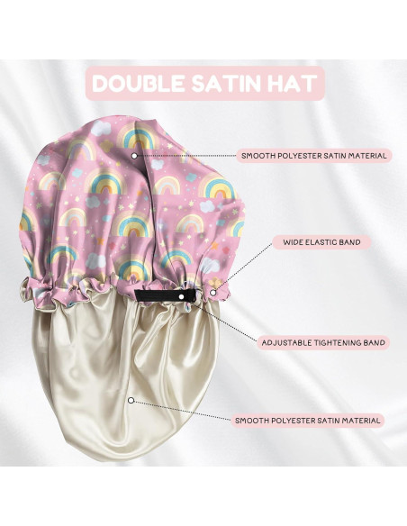 Gorras de Satén para Niños BHAHB - 2 Piezas Ajustables