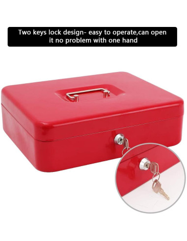 Caja de Dinero xydled con Cerradura de Llave 30x24x9 cm Roja