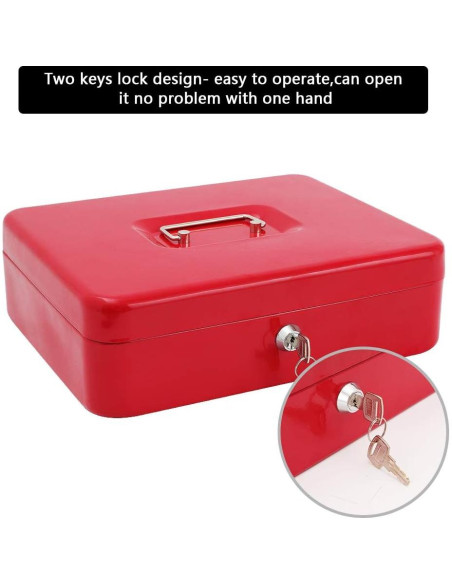 Caja de Dinero xydled con Cerradura de Llave 30x24x9 cm Roja