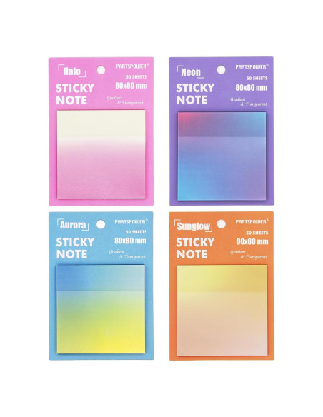 Notas Adhesivas Transparentes PARTSPOWER 8x8 cm Gradiente 50 Hojas