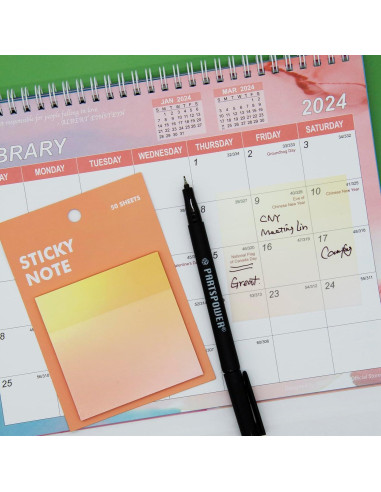 Notas Adhesivas Transparentes PARTSPOWER 8x8 cm Gradiente 50 Hojas