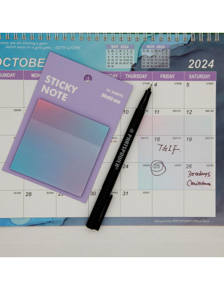 Notas Adhesivas Transparentes PARTSPOWER 8x8 cm Gradiente 50 Hojas