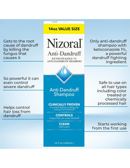 Champú Anticaspa Nizoral 414 ml con 1% Ketoconazol