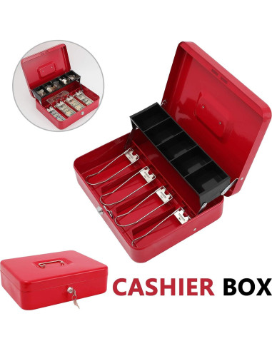 Caja de Dinero xydled con Cerradura de Llave 30x24x9 cm Roja