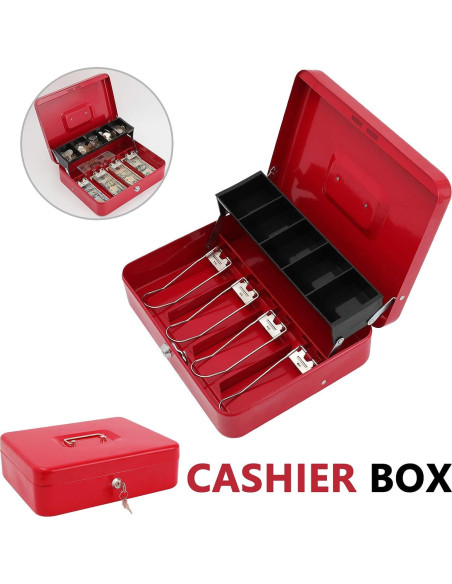Caja de Dinero xydled con Cerradura de Llave 30x24x9 cm Roja
