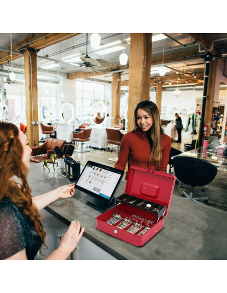 Caja de Dinero xydled con Cerradura de Llave 30x24x9 cm Roja